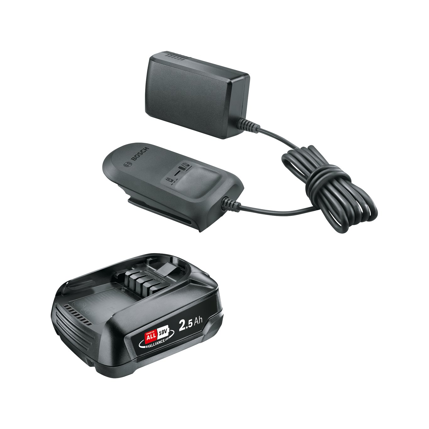 BOSCH STARTSETT 18V ALLIANCE 2,5AH BATTERI + LADER AL 18V-20