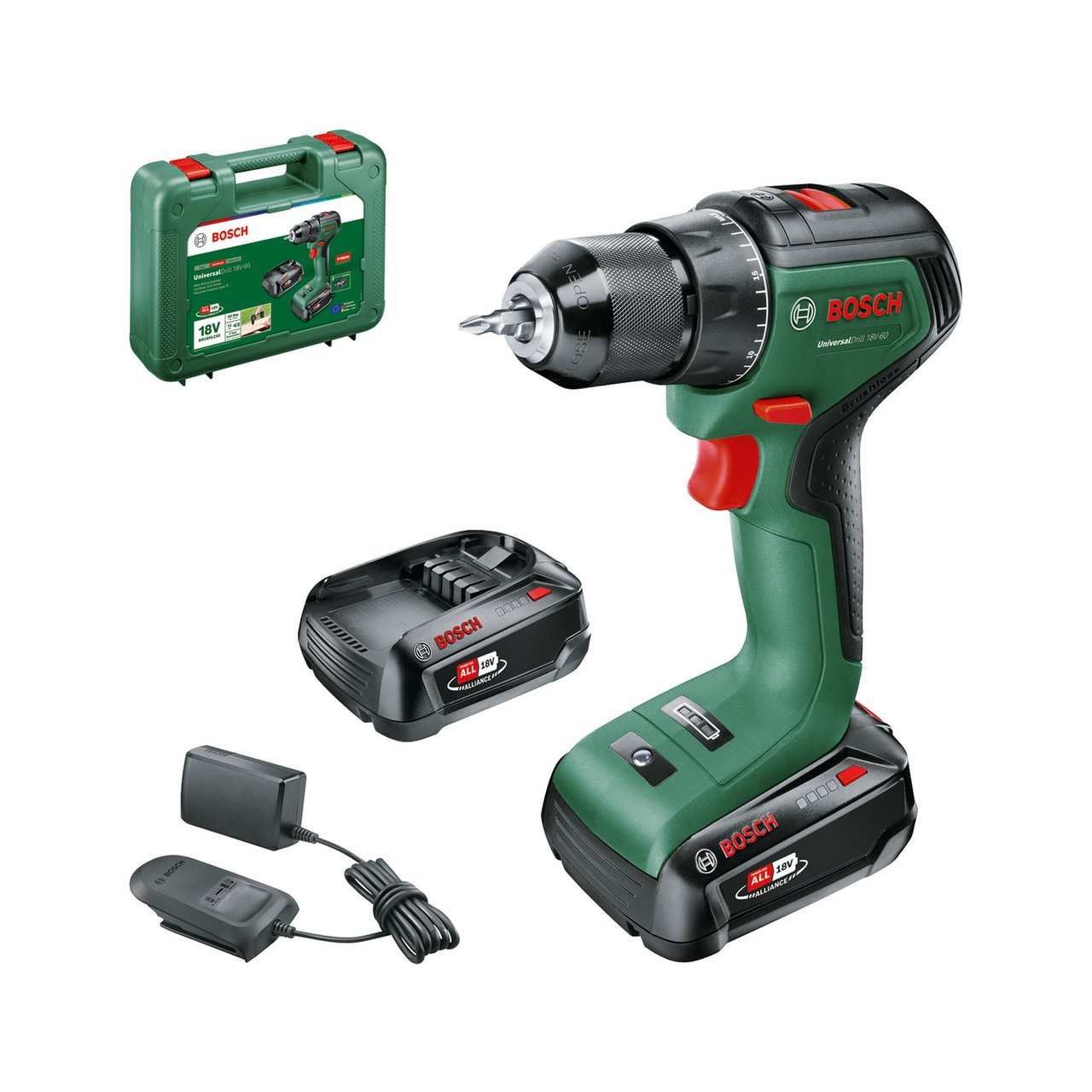 BOSCH BORSKRUTREKKER UNIVERSAL 18V-60 2X2,0AH