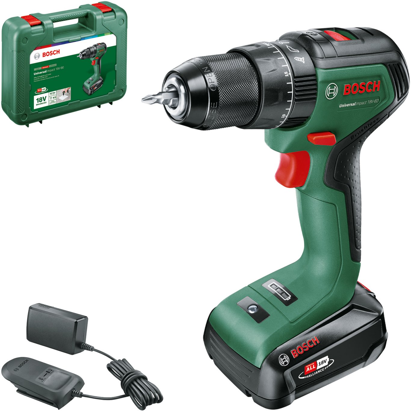 BOSCH SLAGDRILL UNIVERSALIMPACT 18V-60 1X2,0AH BOSCH SLAGDRILL UNIVERSALIMPACT 18V-60 1X2,0AH
