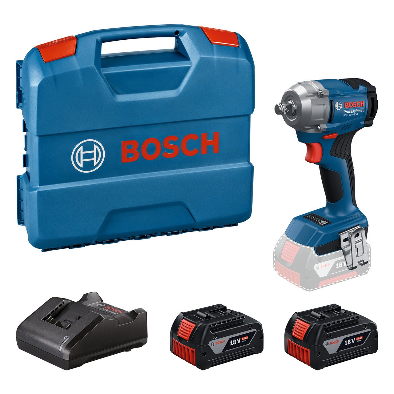BOSCH MUTTERTREKKER GDS 18V-350 2X4AH L-CASE
