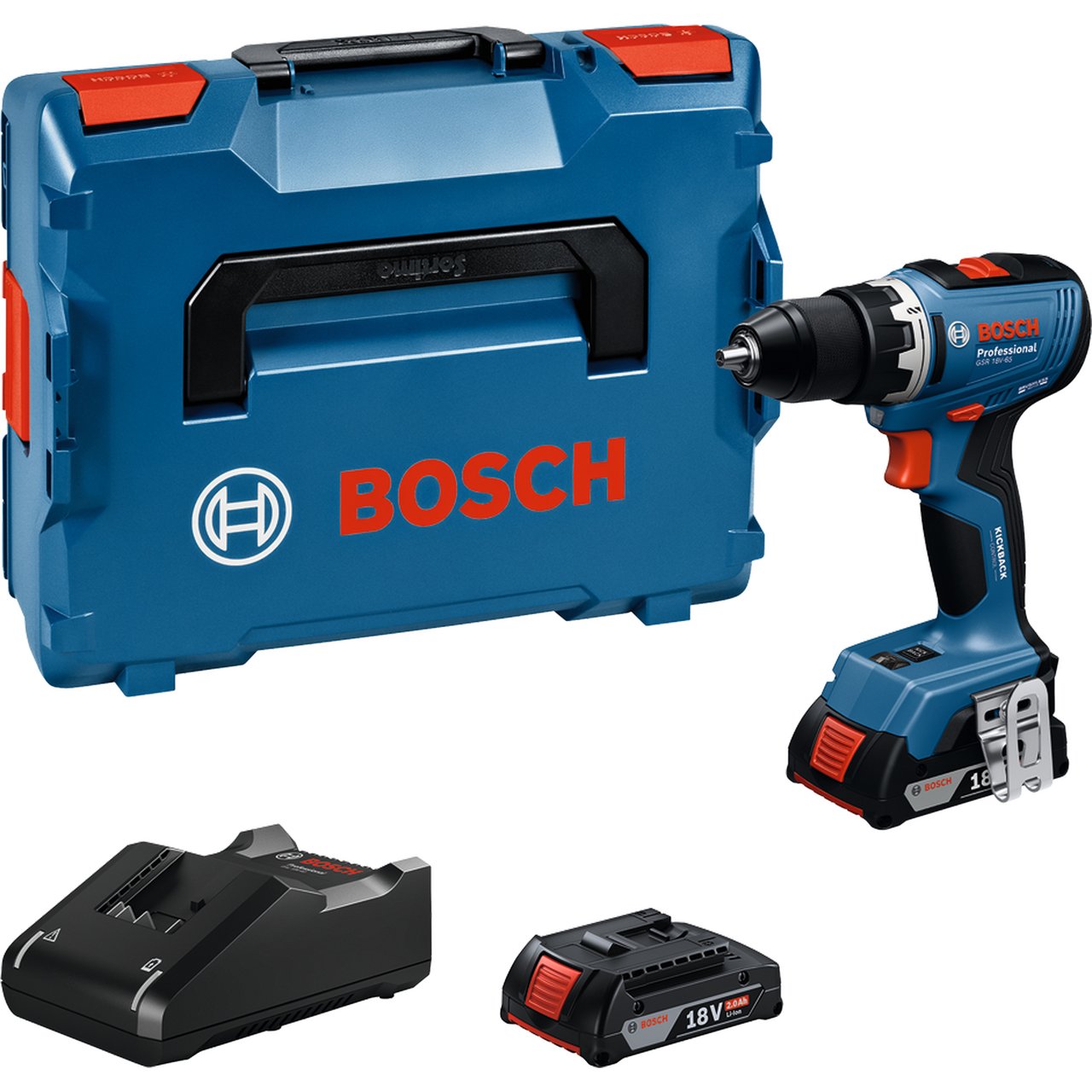 BOSCH DRILL GSR 18V-65 2X2AH GAL L-CASE BOSCH DRILL GSR 18V-65 2X2AH GAL L-CASE