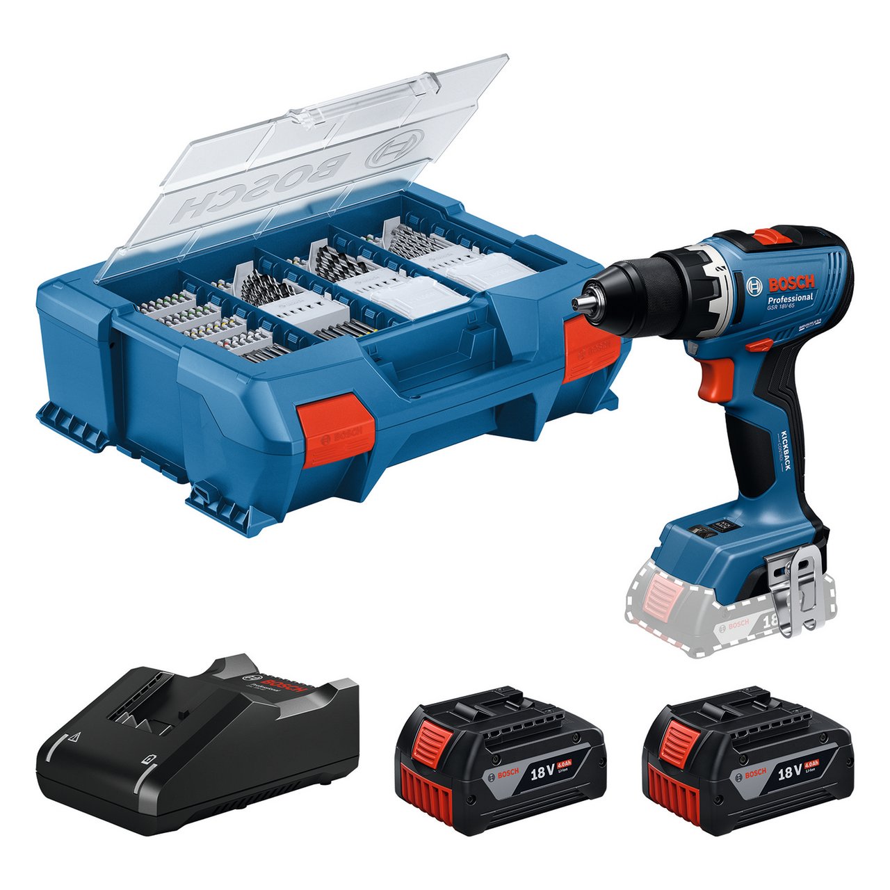 BOSCH DRILL GSR 18V-65 2X4AH PC 82TB L-CASE