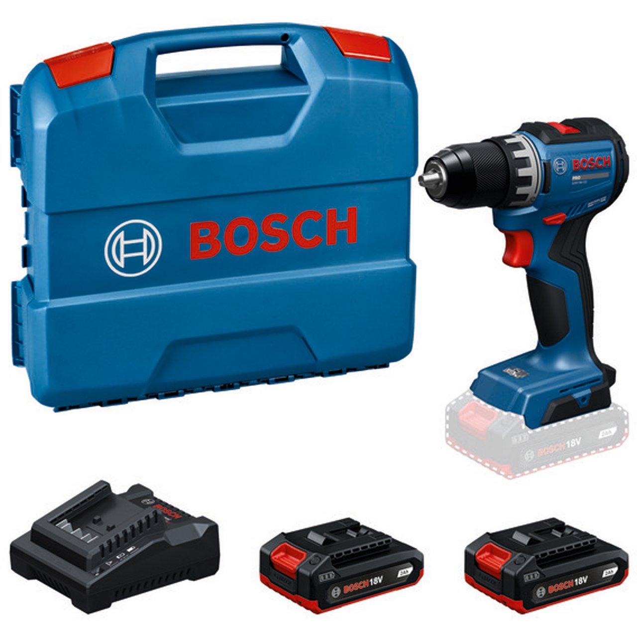 BOSCH DRILL GSR 18V-52 2X2AH L-CASE