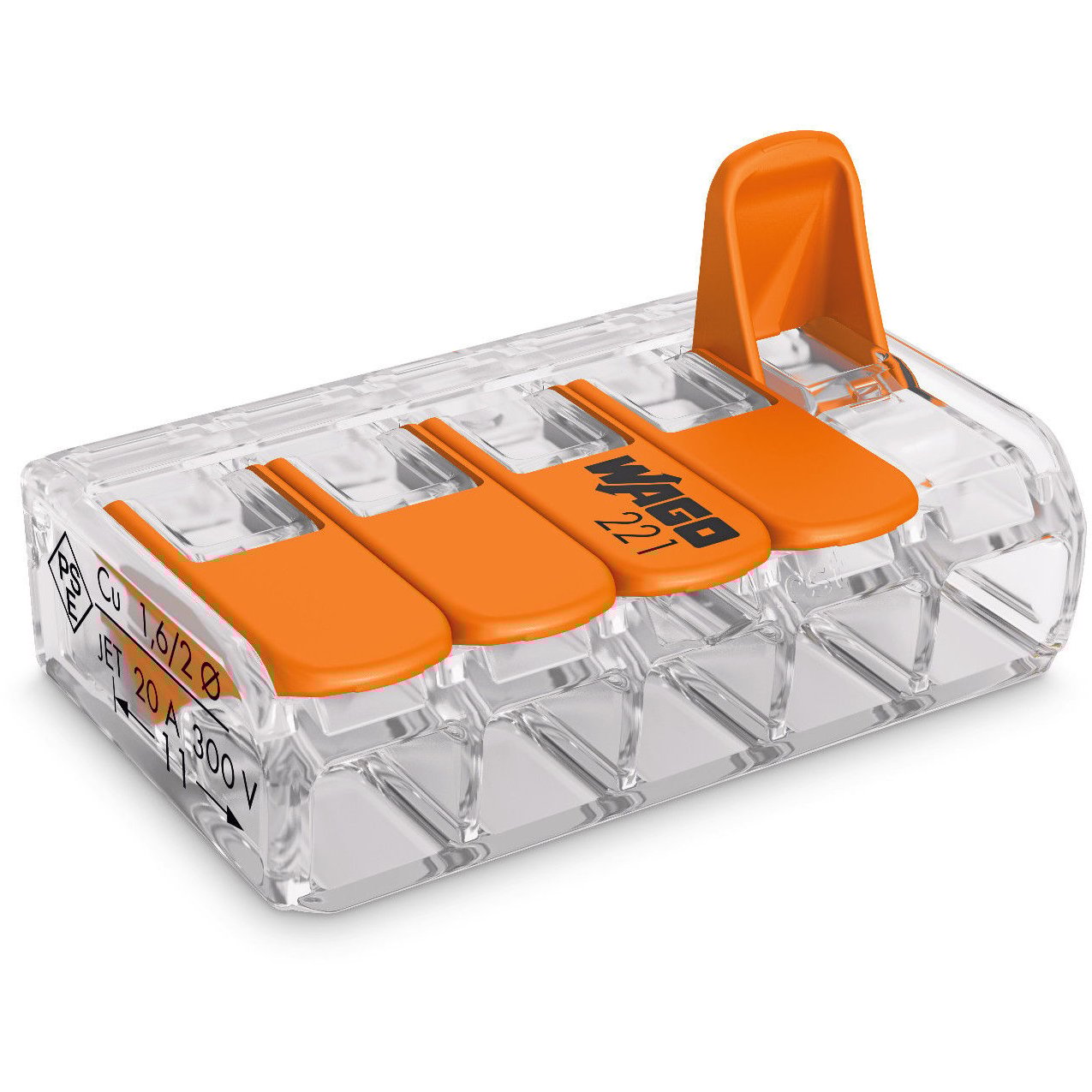 WAGO 221-415 5-LEDER KOBLINGSKLEMME 25STK/PK. WAGO 221-415 5-LEDER KOBLINGSKLEMME 25STK/PK.