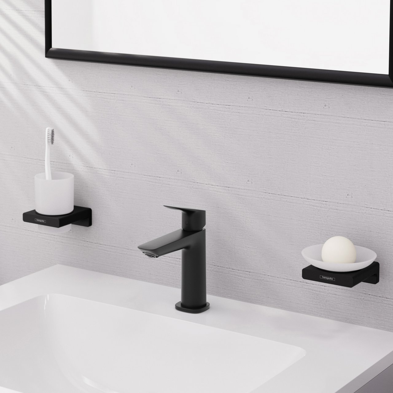 HANSGROHE LOGIS SERVANTBATTERI 110 FINE M/POP-UP MATT SORT HANSGROHE LOGIS SERVANTBATTERI 110 FINE M/POP-UP MATT SORT