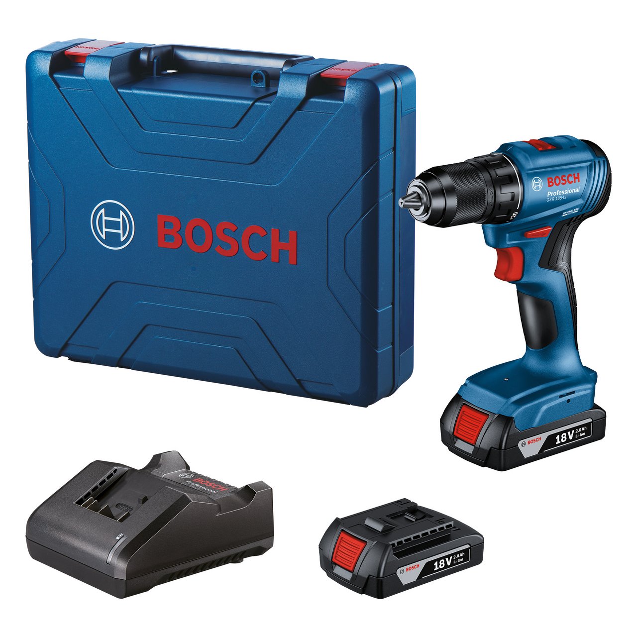 BOSCH DRILL GSR 185-LI 2X2AH CASE
