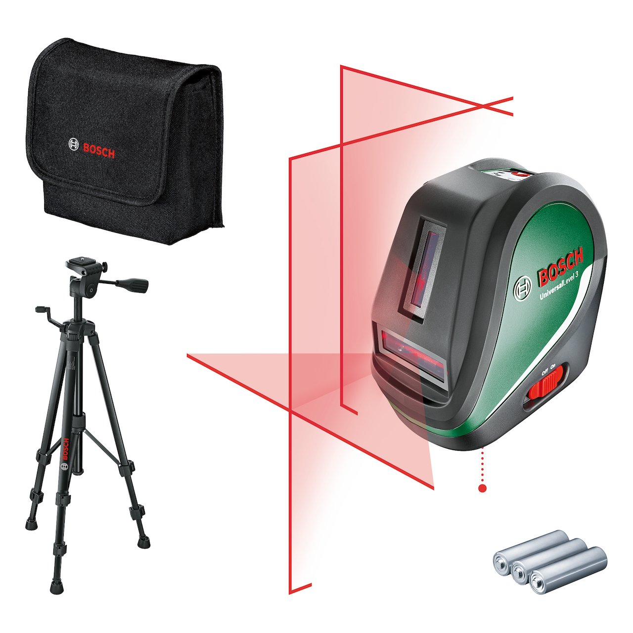 BOSCH KRYSSLASER UNIVERSALLEVEL 3 MED STATIV BOSCH KRYSSLASER UNIVERSALLEVEL 3 MED STATIV