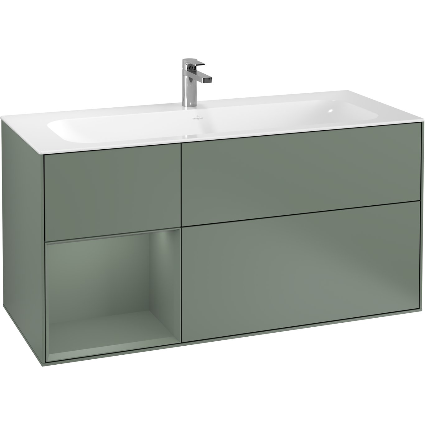 V&B FINION SERVANTSKAP 120 OLIVEN MATT LAKK M/LYS, VENSTRESTILT OLIVENGRØNN HYLLE V&B FINION SERVANTSKAP 120 OLIVEN MATT LAKK M/LYS, VENSTRESTILT OLIVENGRØNN HYLLE