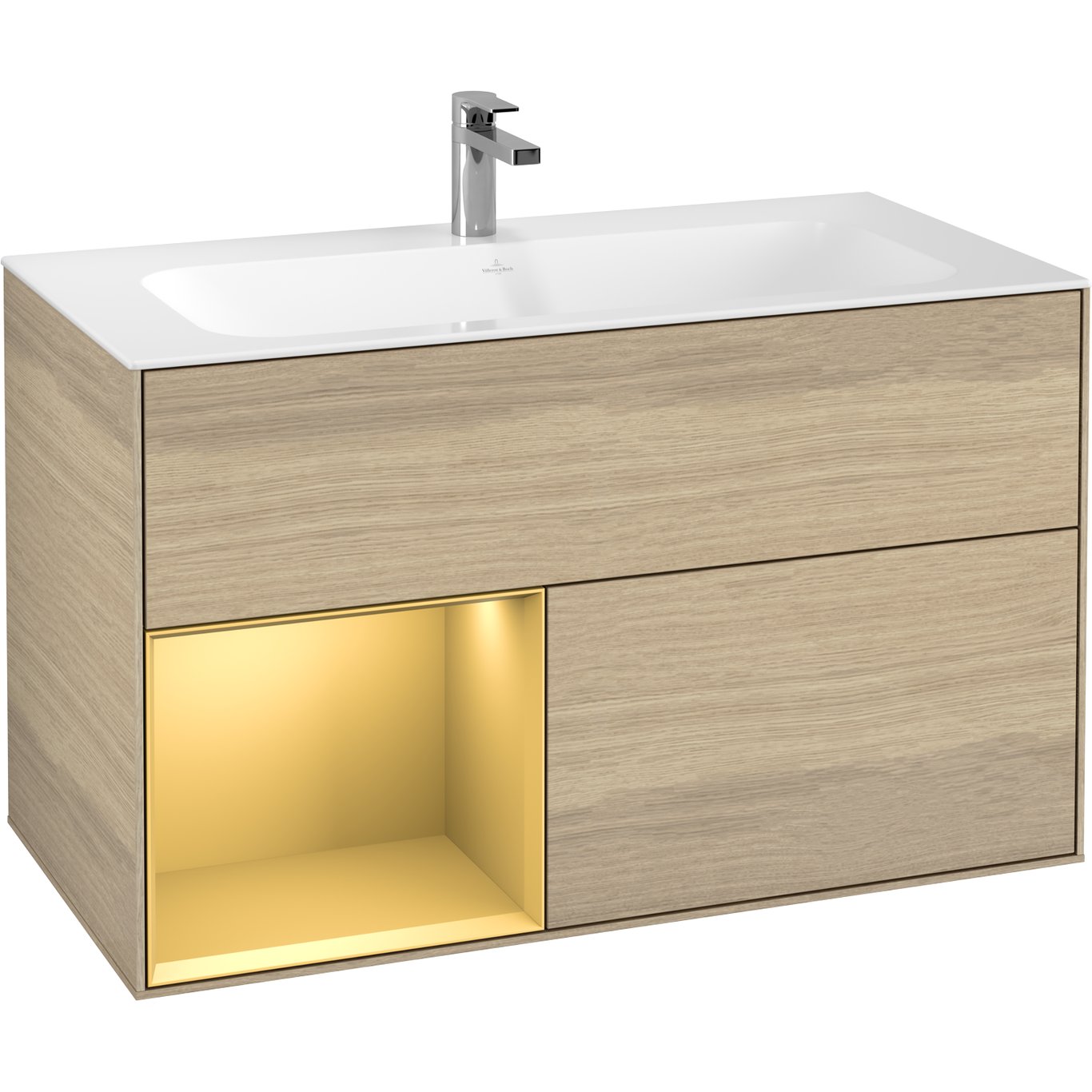 V&B FINION SERVANTSKAP 100 EIK FINÉR EMOTION-LYS VENSTRESTILT MATT GULL HYLLE