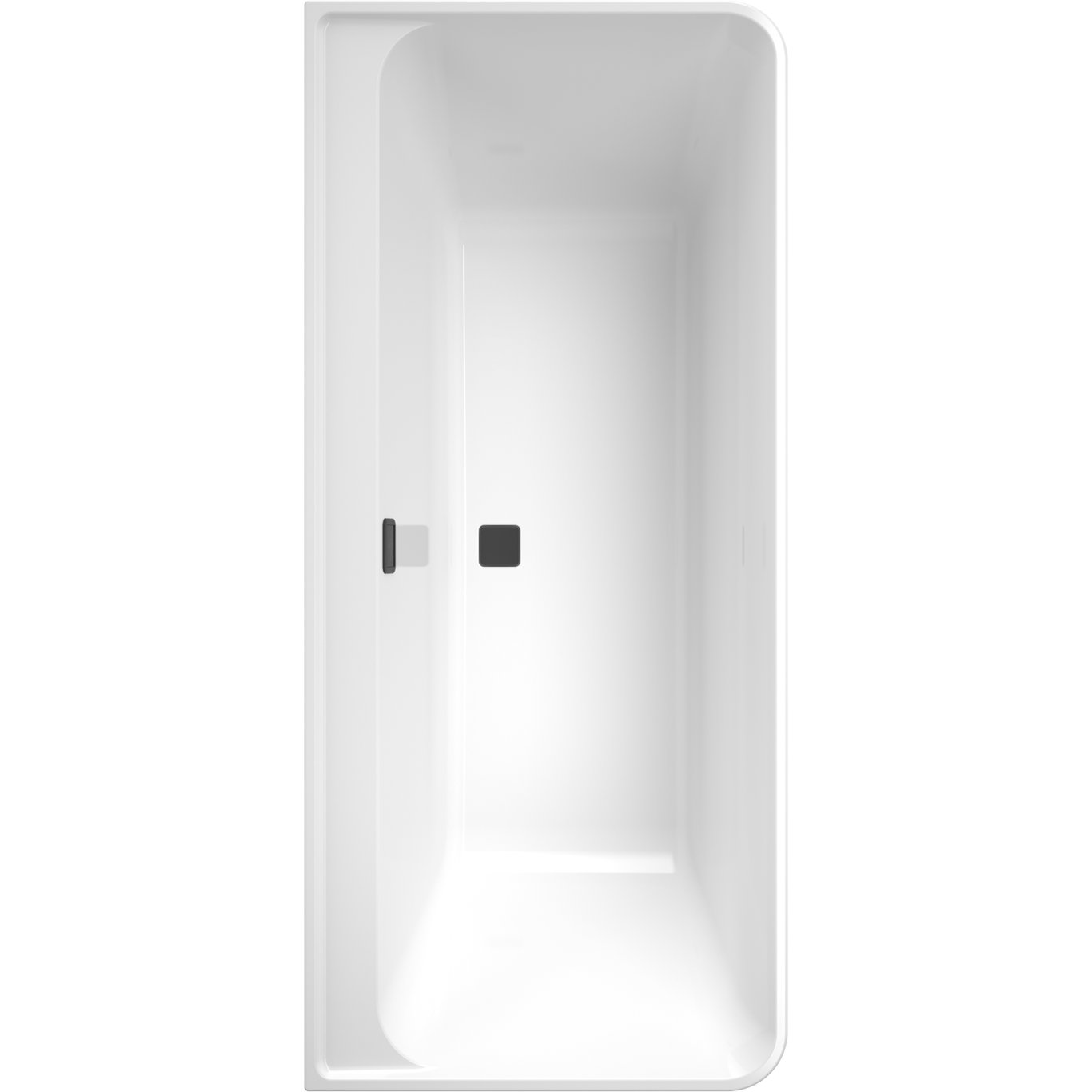 V&B COLLARO BADEKAR 180X80 BACK TO WALL MED AVLØPSSETT I MATT SORT V&B COLLARO BADEKAR 180X80 BACK TO WALL MED AVLØPSSETT I MATT SORT