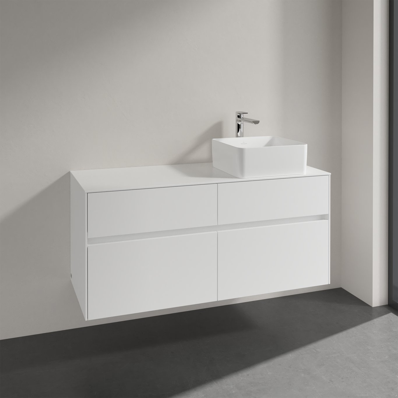 V&B COLLARO SERVANTSKAP 120 FOR SERVANT HØYRE M/4 SKUFFER HVIT MATT