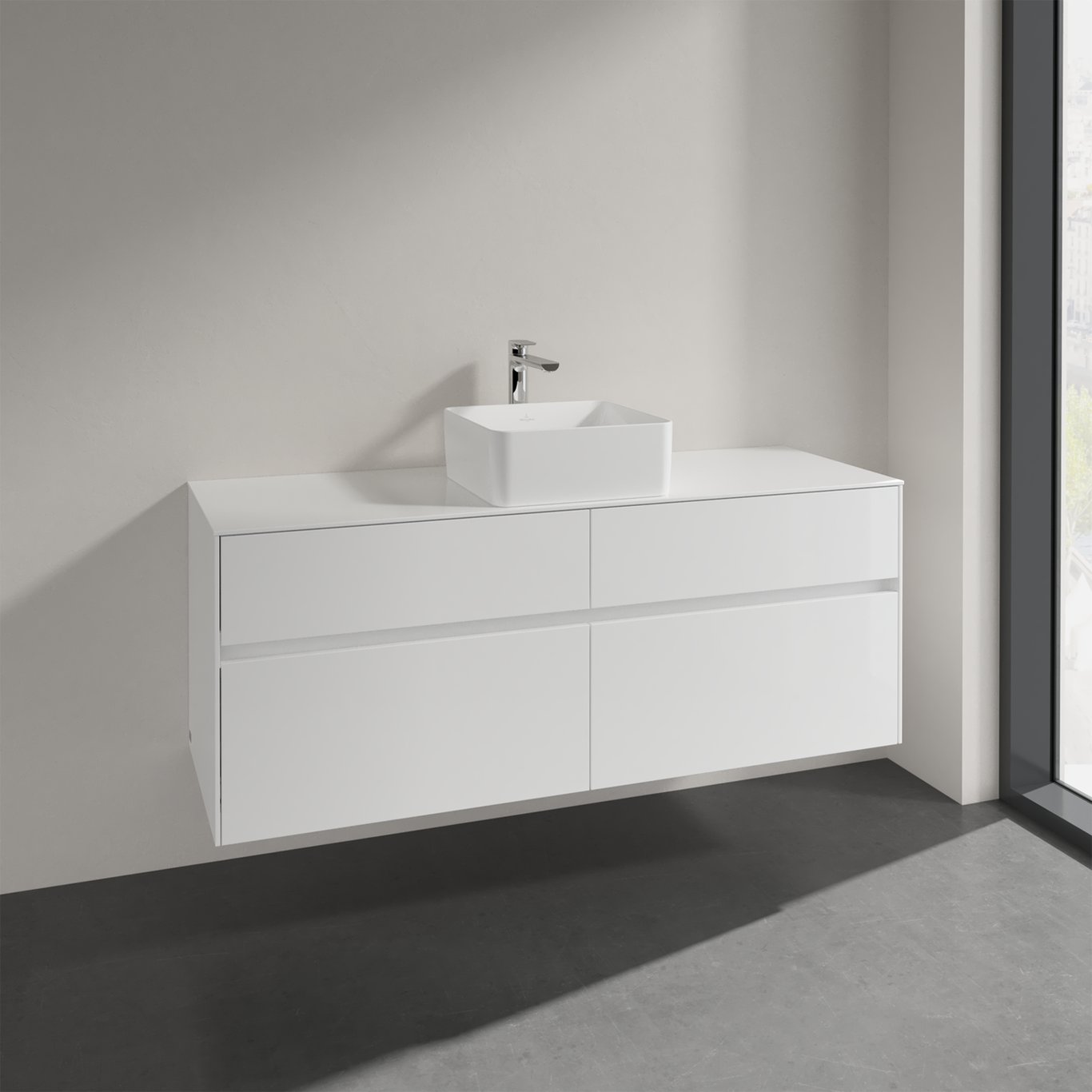 V&B COLLARO SERVANTSKAP 140 FOR SERVANT MIDT M/4 SKUFFER HVIT HØYGLANS