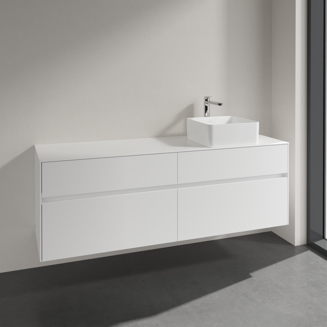 V&B COLLARO SERVANTSKAP 160 FOR SERVANT HØYRE M/4 SKUFFER HVIT MATT V&B COLLARO SERVANTSKAP 160 FOR SERVANT HØYRE M/4 SKUFFER HVIT MATT