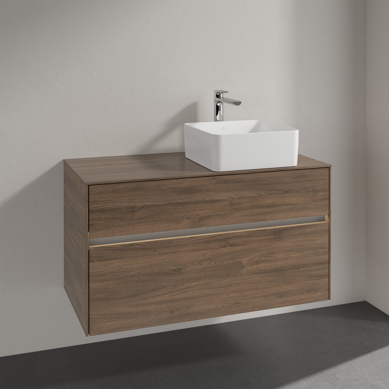 V&B COLLARO SERVANTSKAP 100 M/LYS FOR SERVANT HØYRE M/2 SKUFFER ARIZONA EIK V&B COLLARO SERVANTSKAP 100 M/LYS FOR SERVANT HØYRE M/2 SKUFFER ARIZONA EIK