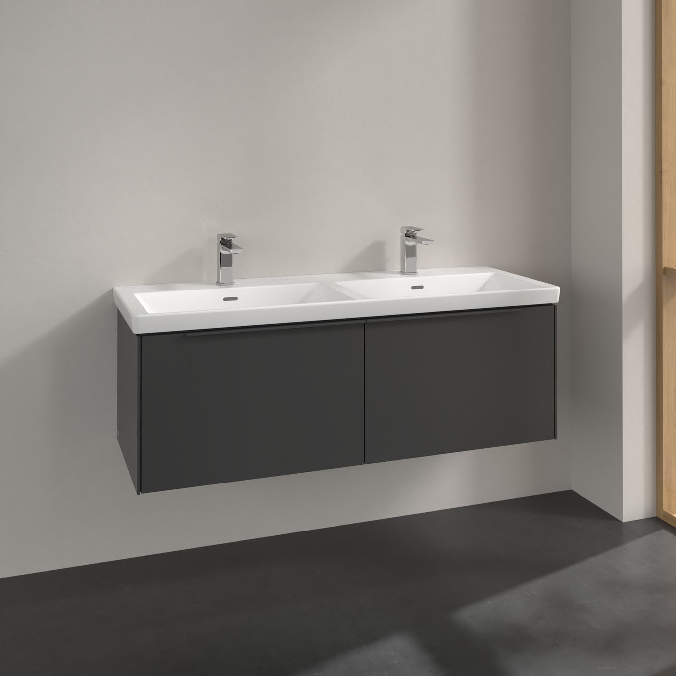 V&B SUBWAY 3.0 SERVANTSKAP 127X42 F/DOBBEL SERVANT GRAPHITE HÅNDTAK I MØBELETS FARGE