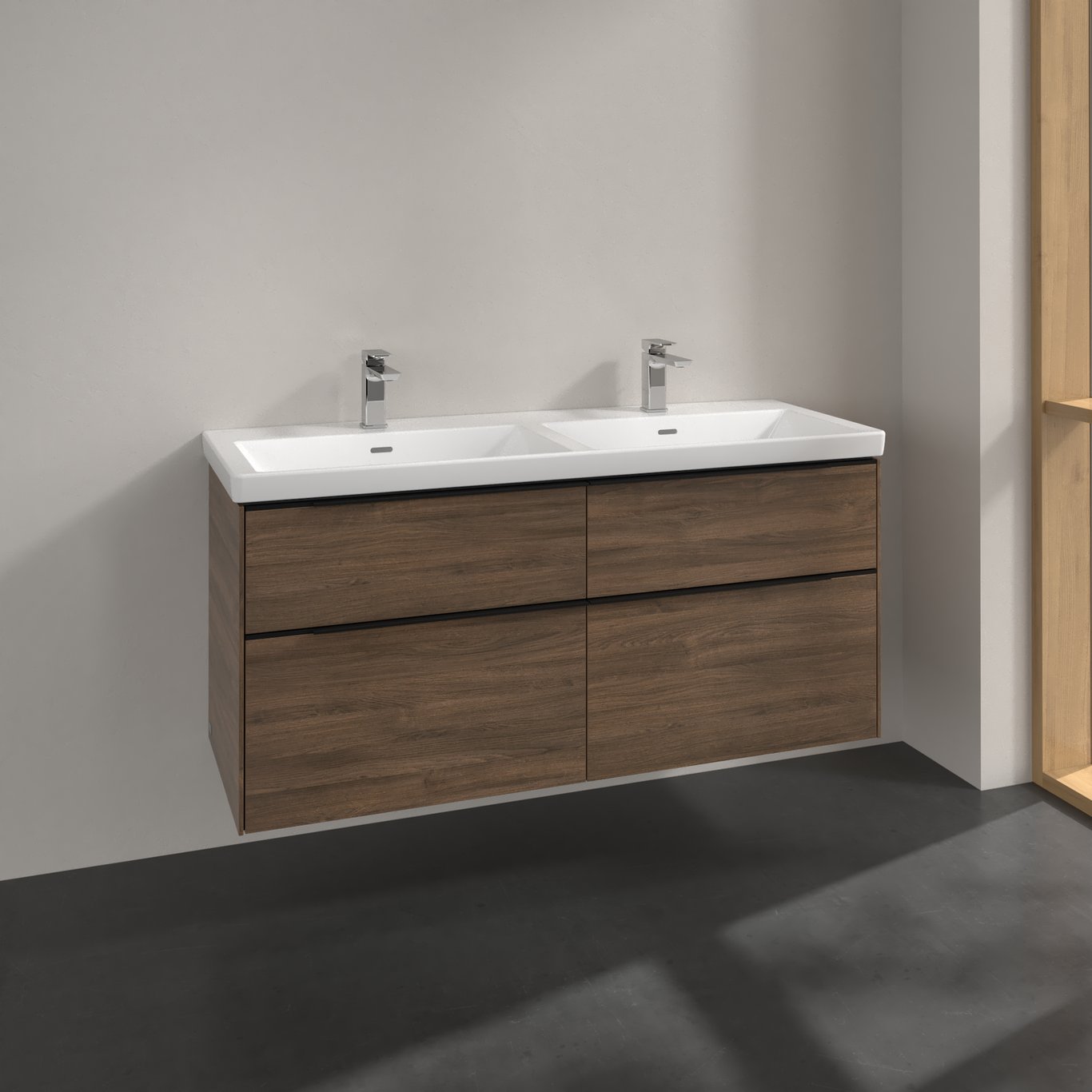 V&B SUBWAY 3.0 SERVANTSKAP 127X57 F/DOBBEL SERVANT ARIZONA OAK HÅNDTAK I VOLCANO BLACK V&B SUBWAY 3.0 SERVANTSKAP 127X57 F/DOBBEL SERVANT ARIZONA OAK HÅNDTAK I VOLCANO BLACK