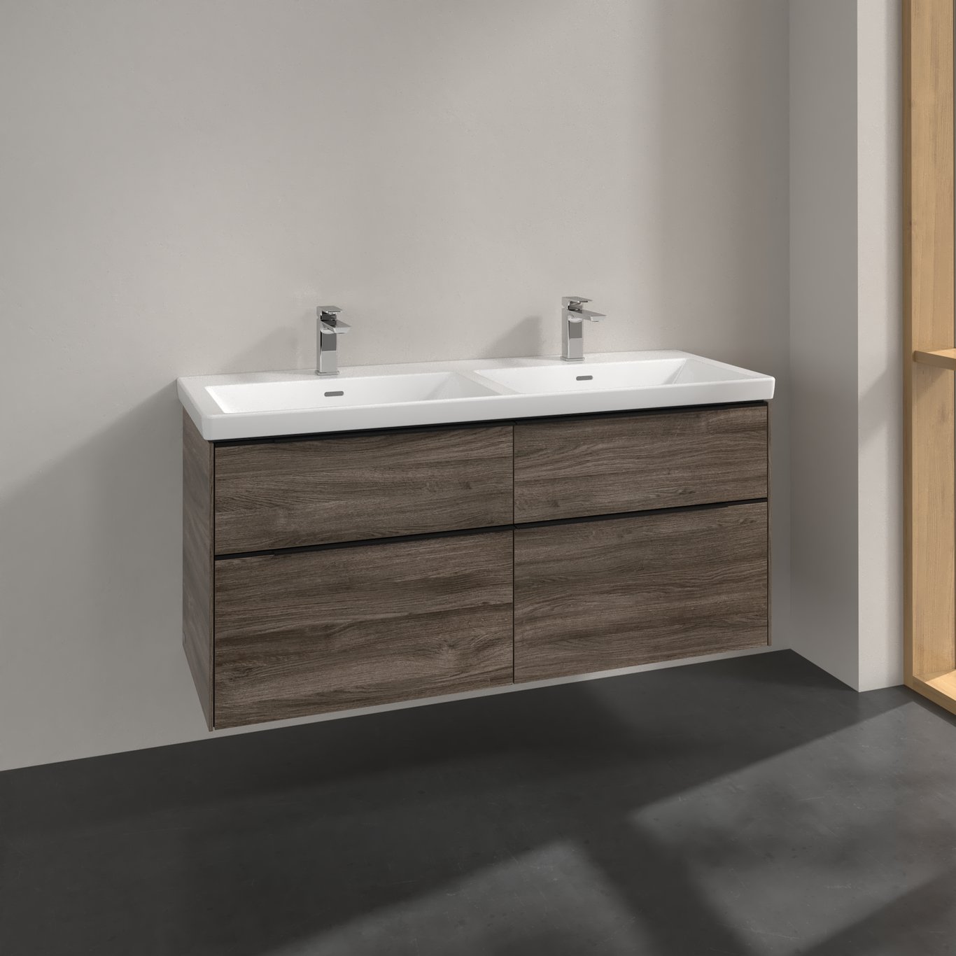 V&B SUBWAY 3.0 SERVANTSKAP 127X57 F/DOBBEL SERVANT STONE OAK HÅNDTAK I VOLCANO BLACK V&B SUBWAY 3.0 SERVANTSKAP 127X57 F/DOBBEL SERVANT STONE OAK HÅNDTAK I VOLCANO BLACK