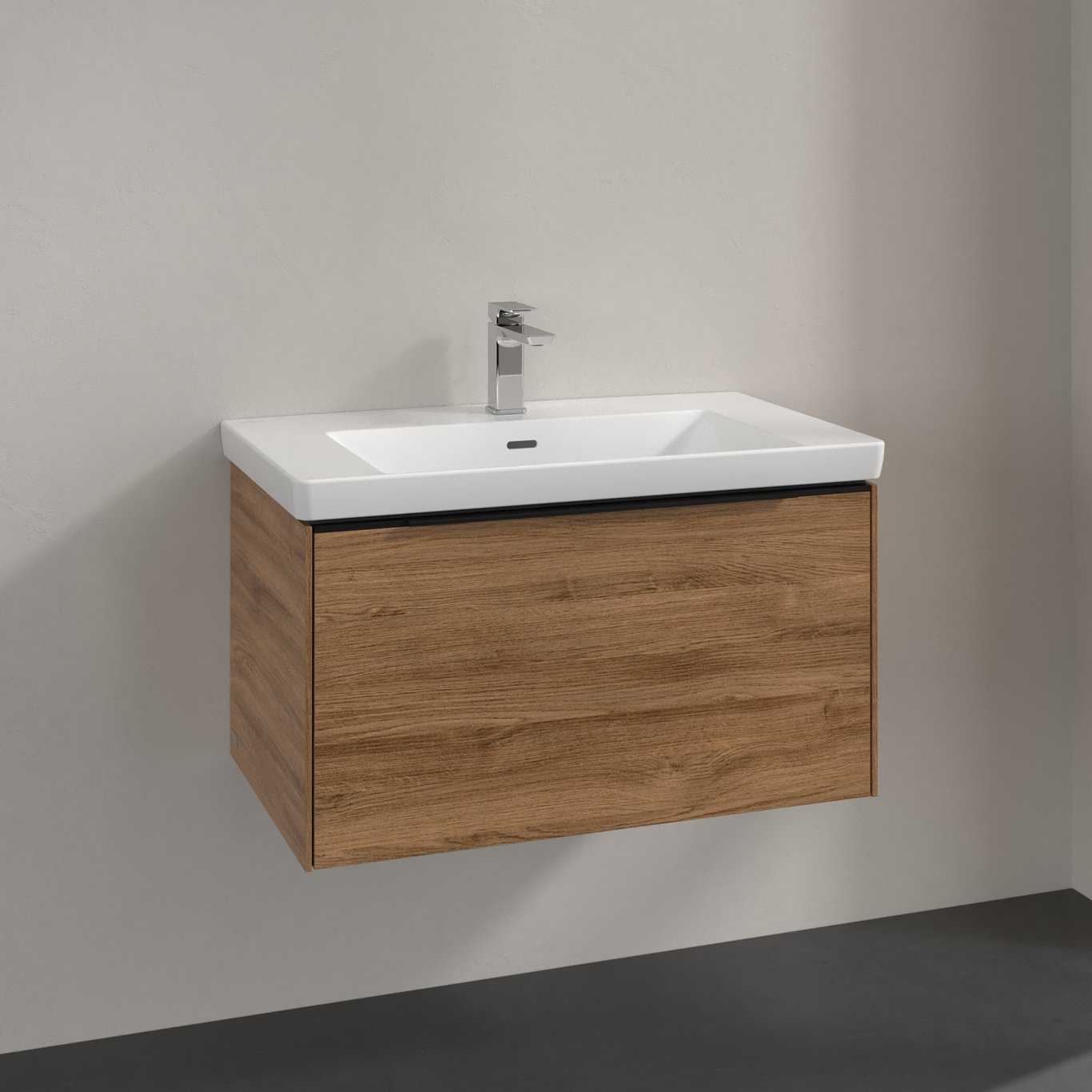 V&B SUBWAY 3.0 SERVANTSKAP 77X42 KANSAS OAK HÅNDTAK I VOLCANO BLACK