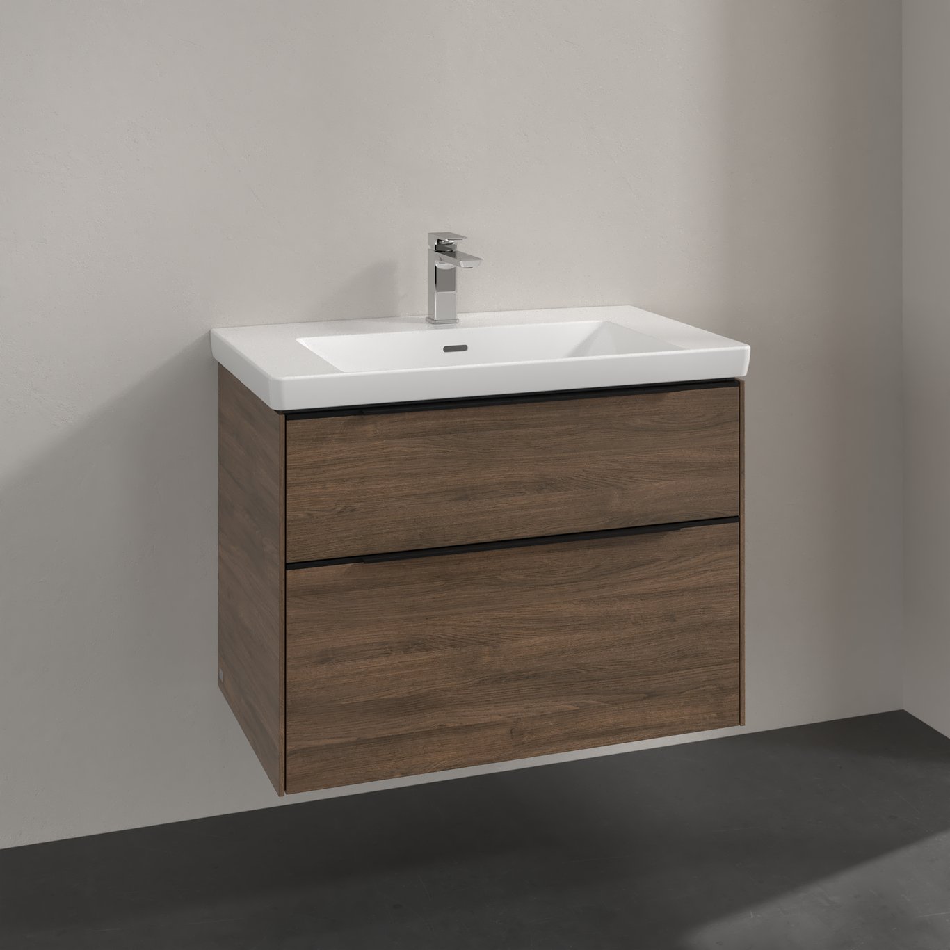 V&B SUBWAY 3.0 SERVANTSKAP 77X57 ARIZONA OAK HÅNDTAK I VOLCANO BLACK