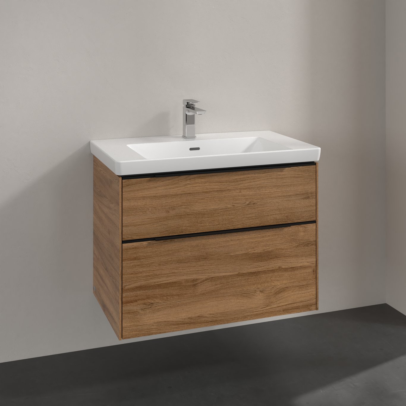 V&B SUBWAY 3.0 SERVANTSKAP 77X57 KANSAS OAK HÅNDTAK I VOLCANO BLACK