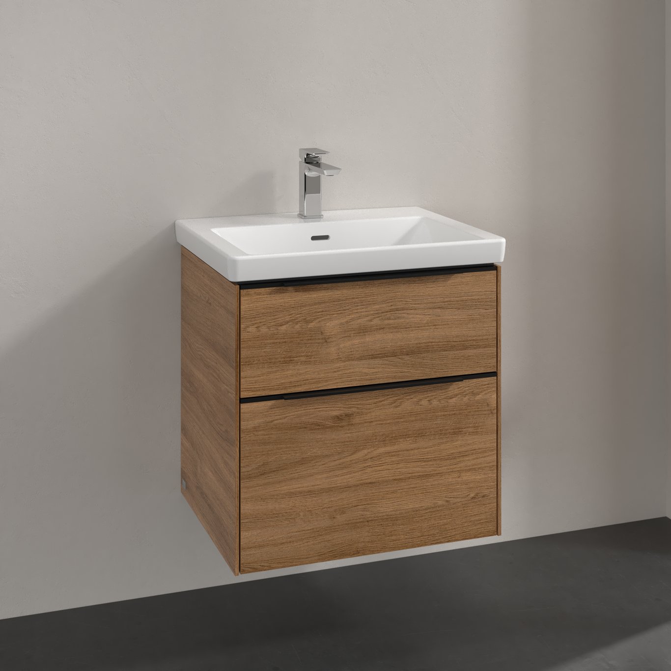 V&B SUBWAY 3.0 SERVANTSKAP 57X47 KANSAS OAK HÅNDTAK I VOLCANO BLACK