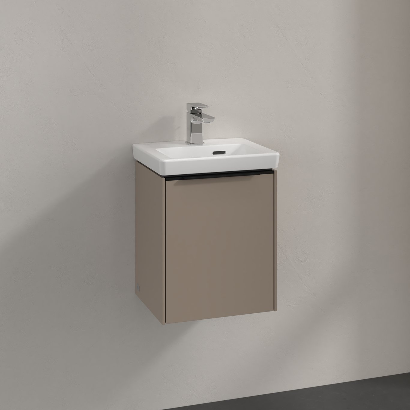 V&B SUBWAY 3.0 SERVANTSKAP 35X42 VENSTRE TAUPE HÅNDTAK I VOLCANO BLACK