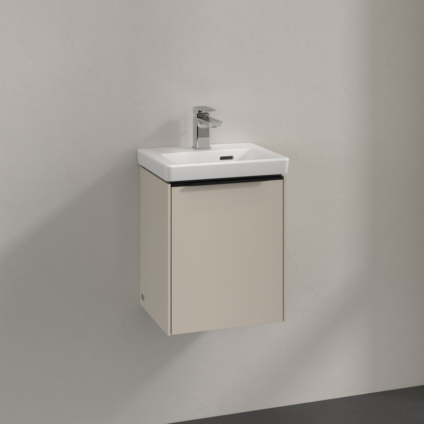 V&B SUBWAY 3.0 SERVANTSKAP 35X42 VENSTRE CASHMERE GREY HÅNDTAK I VOLCANO BLACK