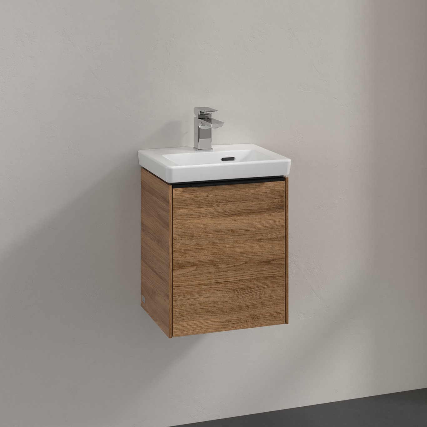 V&B SUBWAY 3.0 SERVANTSKAP 35X42 VENSTRE KANSAS OAK HÅNDTAK I VOLCANO BLACK