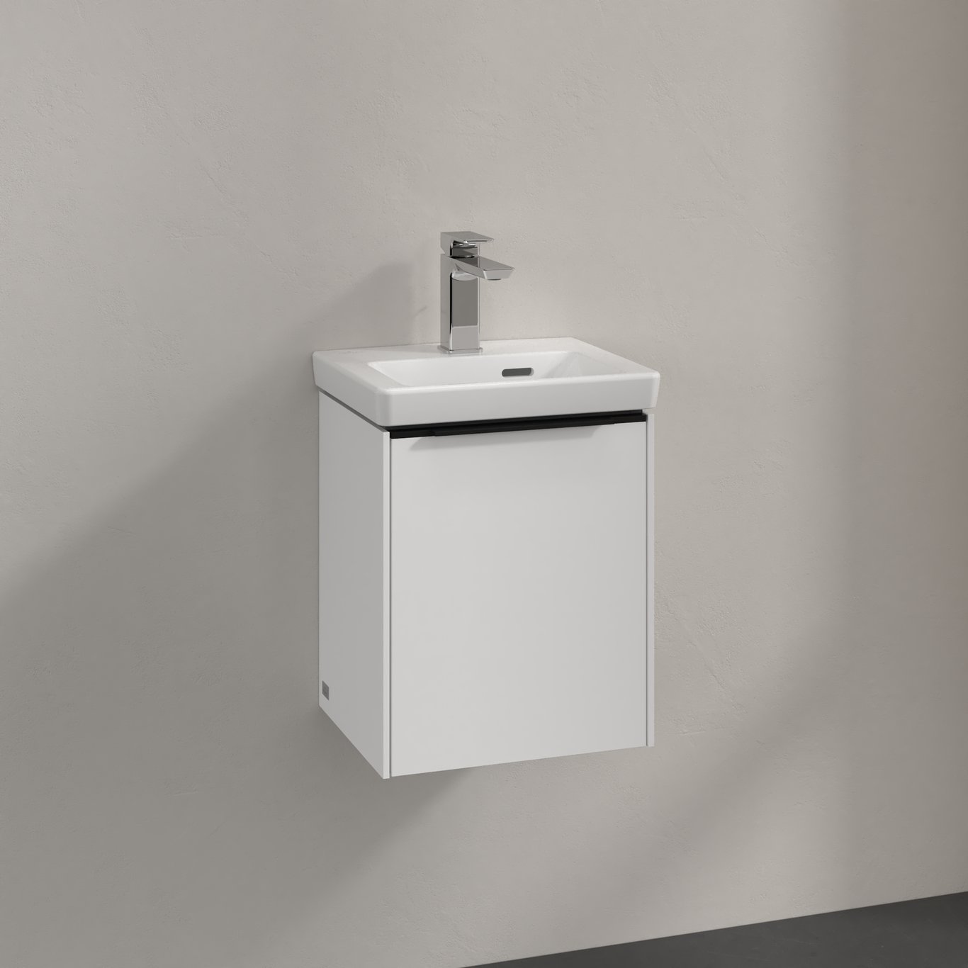 V&B SUBWAY 3.0 SERVANTSKAP 35X42 HØYRE PURE WHITE HÅNDTAK I VOLCANO BLACK V&B SUBWAY 3.0 SERVANTSKAP 35X42 HØYRE PURE WHITE HÅNDTAK I VOLCANO BLACK