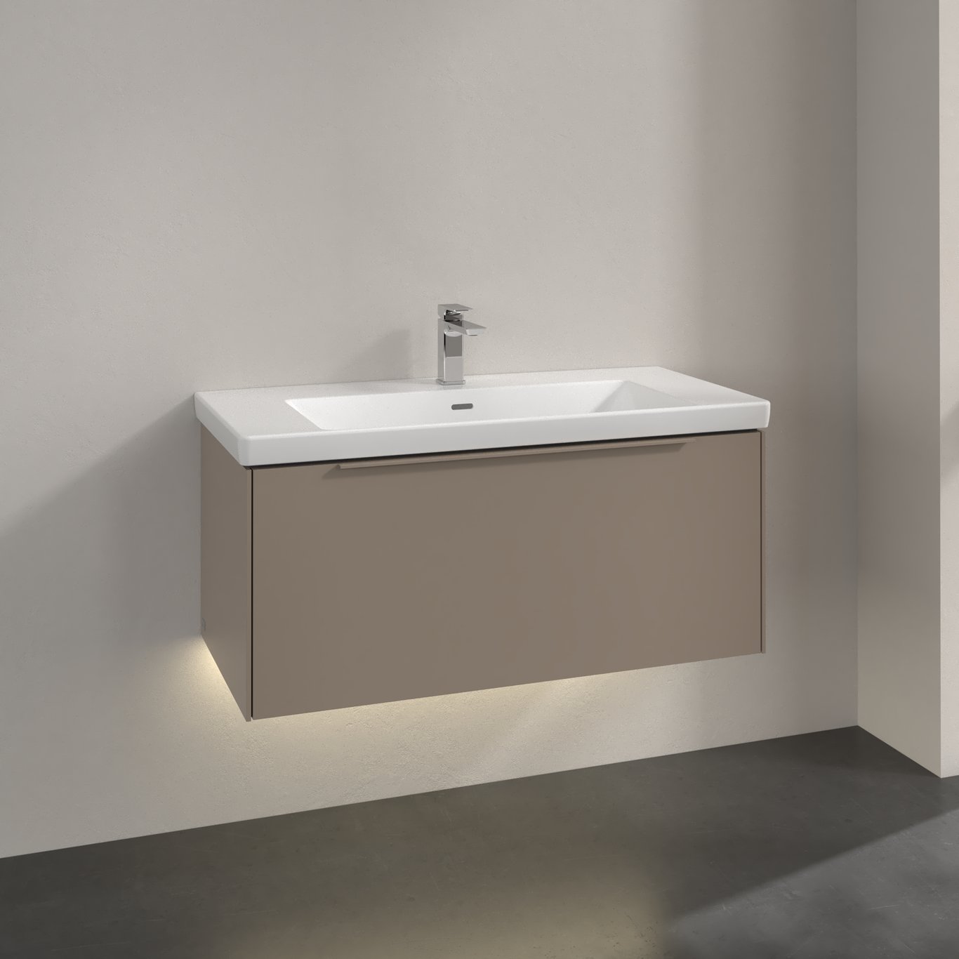 V&B SUBWAY 3.0 SERVANTSKAP 97X42 TAUPE M/LYS HÅNDTAK I MØBELETS FARGE V&B SUBWAY 3.0 SERVANTSKAP 97X42 TAUPE M/LYS HÅNDTAK I MØBELETS FARGE