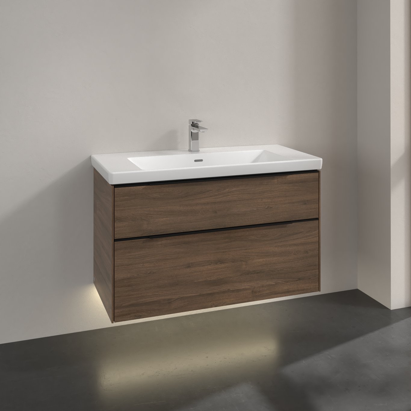 V&B SUBWAY 3.0 SERVANTSKAP 97X57 ARIZONA OAK M/LYS HÅNDTAK I VOLCANO BLACK V&B SUBWAY 3.0 SERVANTSKAP 97X57 ARIZONA OAK M/LYS HÅNDTAK I VOLCANO BLACK