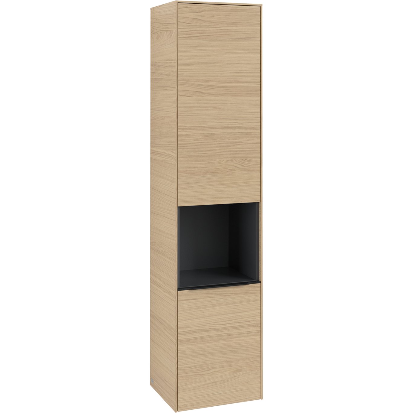 V&B SUBWAY 3.0 HØYSKAP 40X171 VENSTRE 2 DØRER & HYLLE NORDIC OAK HÅNDTAK I VOLCANO BLACK