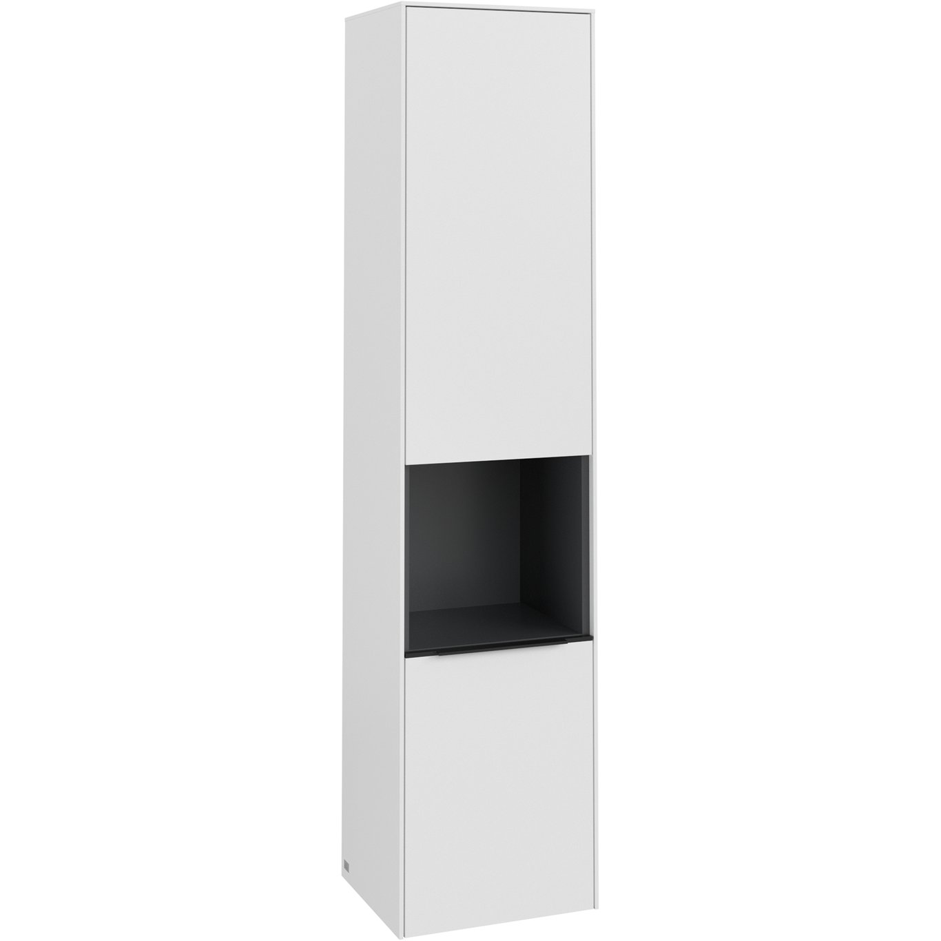 V&B SUBWAY 3.0 HØYSKAP 40X171 HØYRE 2 DØRER & HYLLE PURE WHITE HÅNDTAK I VOLCANO BLACK