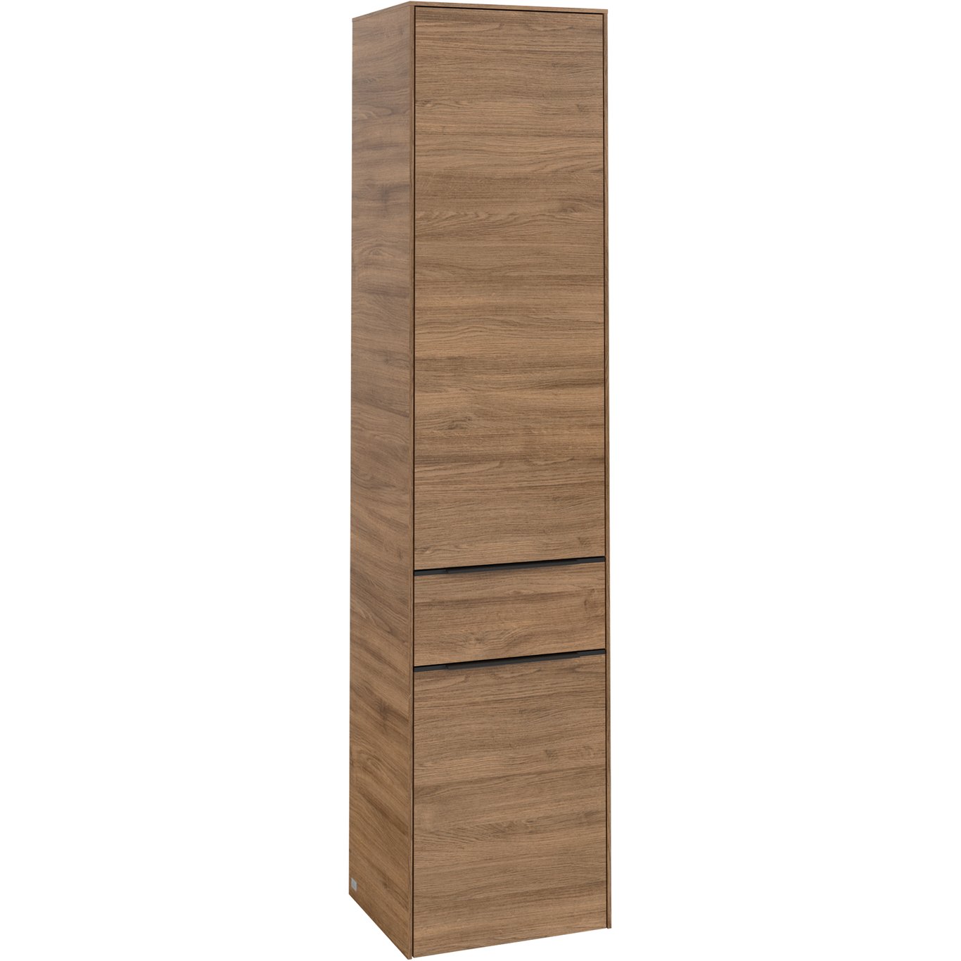 V&B SUBWAY 3.0 HØYSKAP 40X171 VENSTRE 2 DØRER & SKUFF KANSAS OAK HÅNDTAK I VOLCANO BLACK