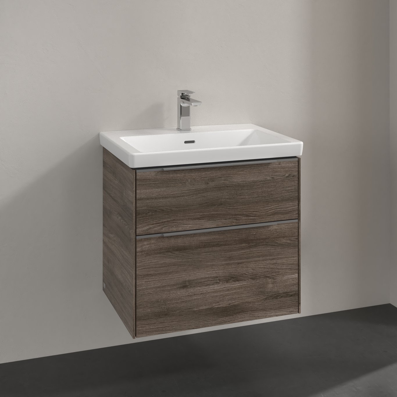 V&B SUBWAY 3.0 SERVANTSKAP 62X57 STONE OAK HÅNDTAK I KROM