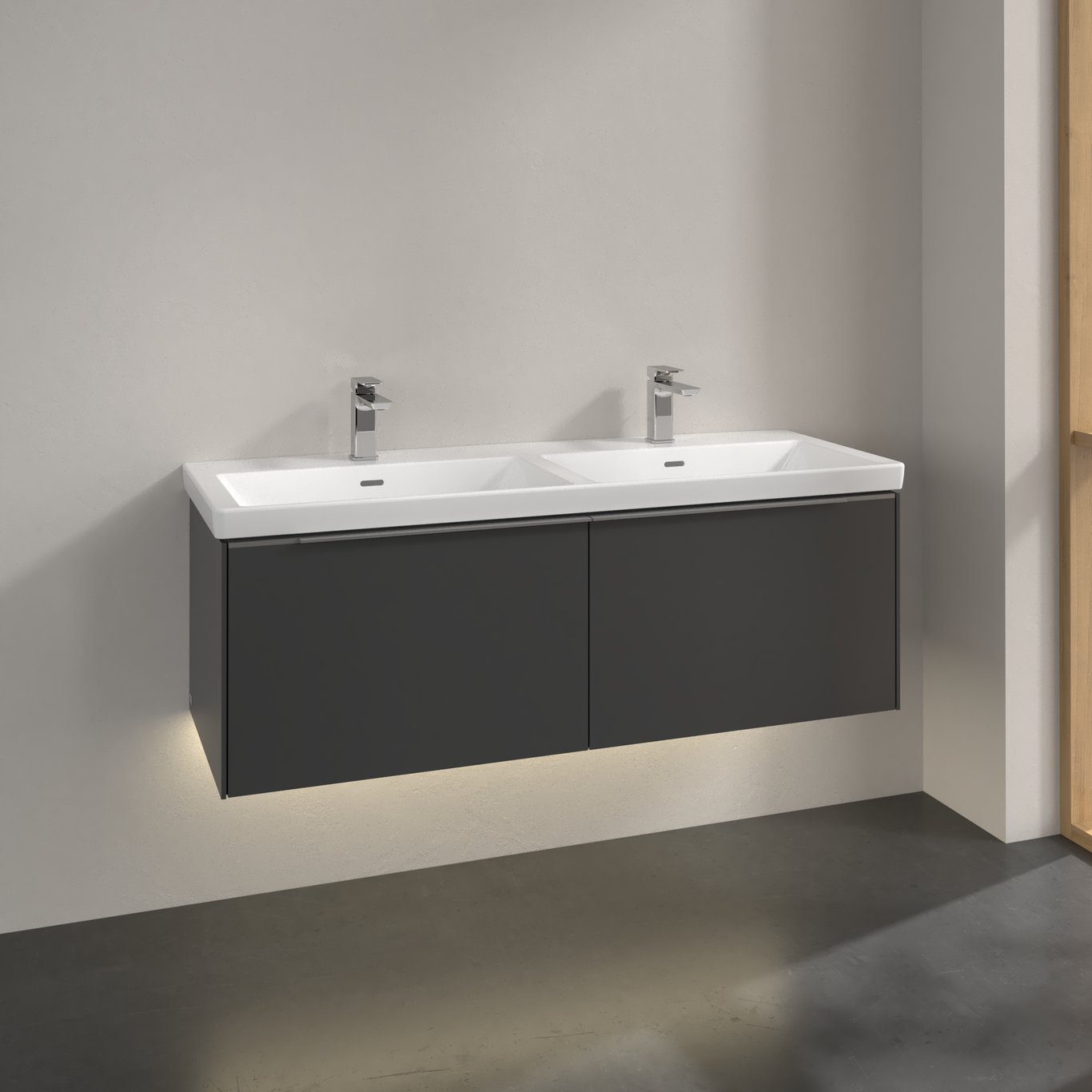 V&B SUBWAY 3.0 SERVANTSKAP 127X42 F/DOBBEL SERVANT GRAPHITE M/LYS HÅNDTAK I KROM