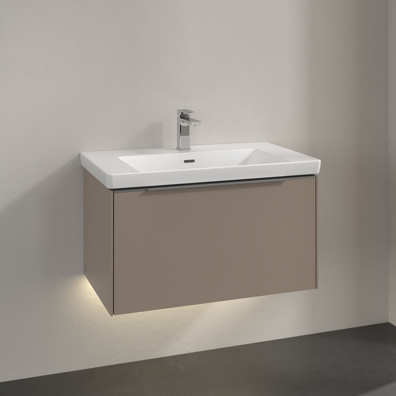 V&B SUBWAY 3.0 SERVANTSKAP 77X42 TAUPE M/LYS HÅNDTAK I KROM