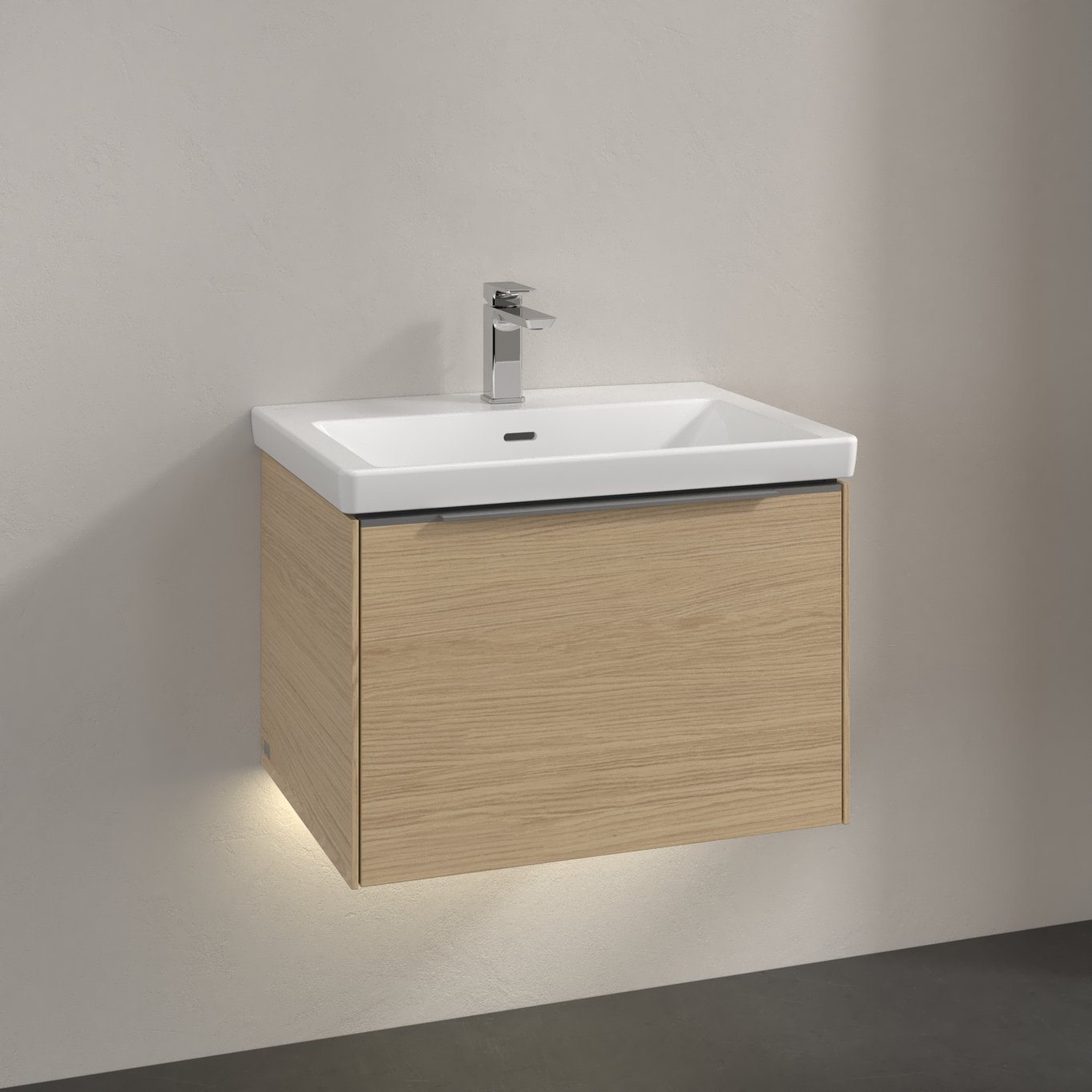 V&B SUBWAY 3.0 SERVANTSKAP 66X42 NORDIC OAK M/LYS HÅNDTAK I KROM