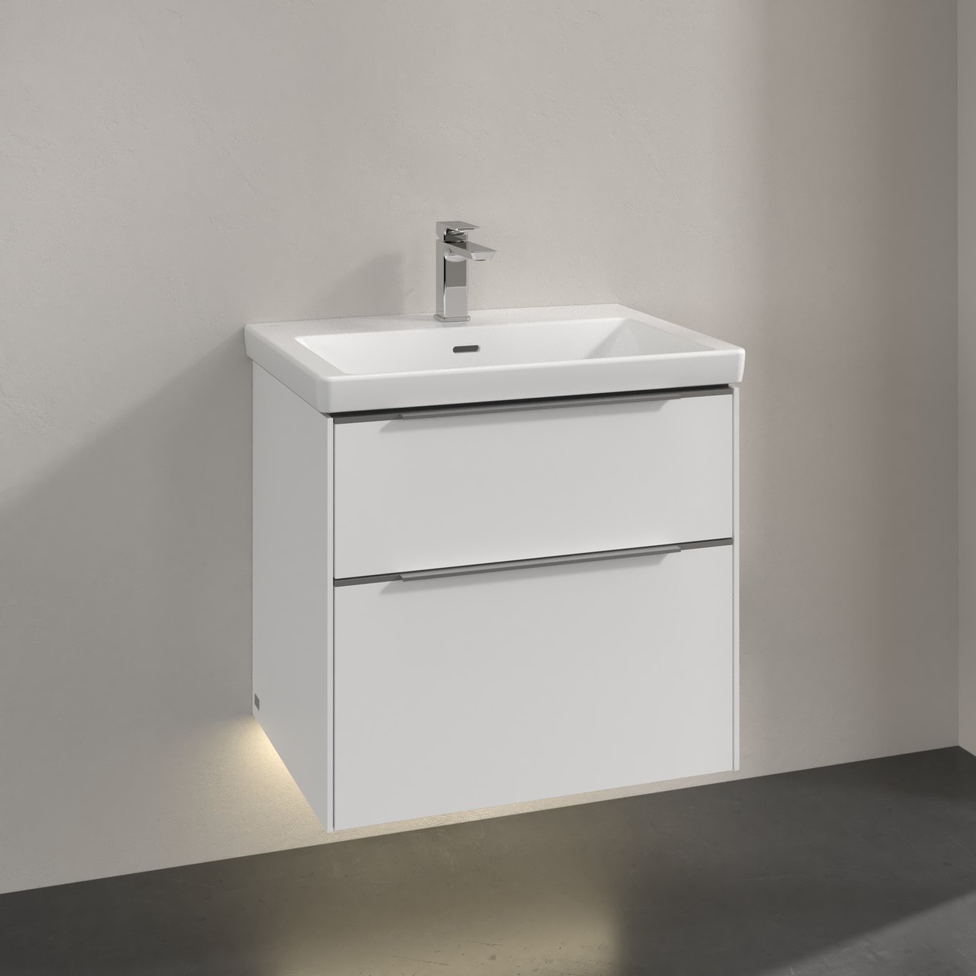 V&B SUBWAY 3.0 SERVANTSKAP 62X57 PURE WHITE M/LYS HÅNDTAK I KROM