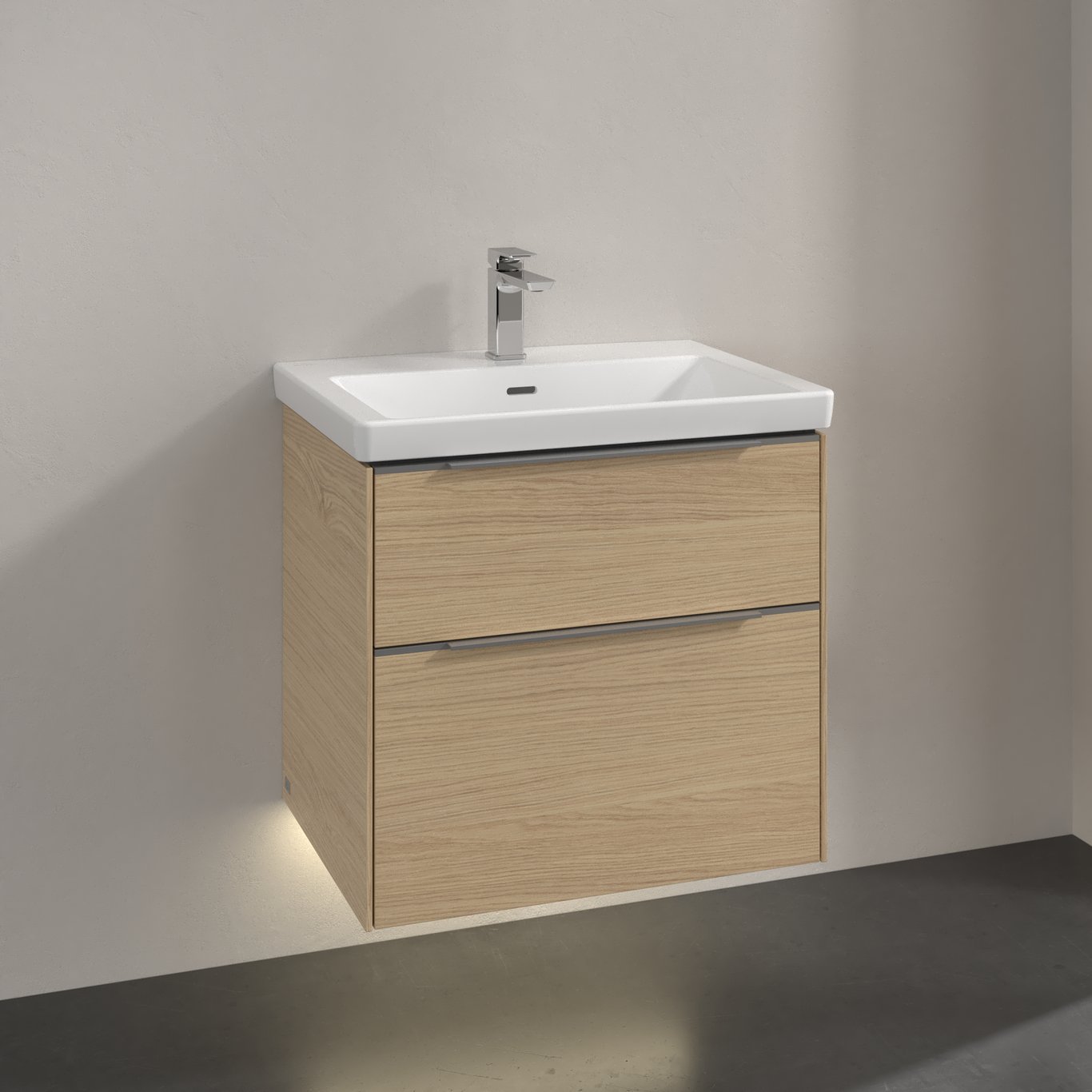 V&B SUBWAY 3.0 SERVANTSKAP 62X57 NORDIC OAK M/LYS HÅNDTAK I KROM