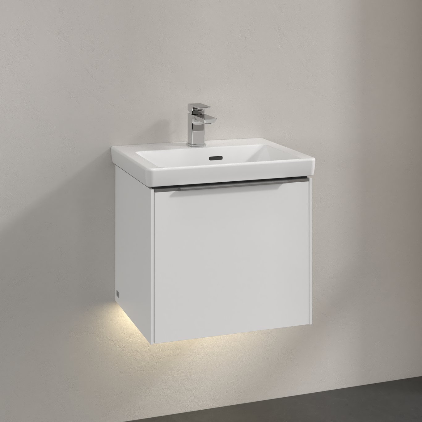 V&B SUBWAY 3.0 SERVANTSKAP 47X42 BRILLIANT WHITE M/LYS HÅNDTAK I KROM