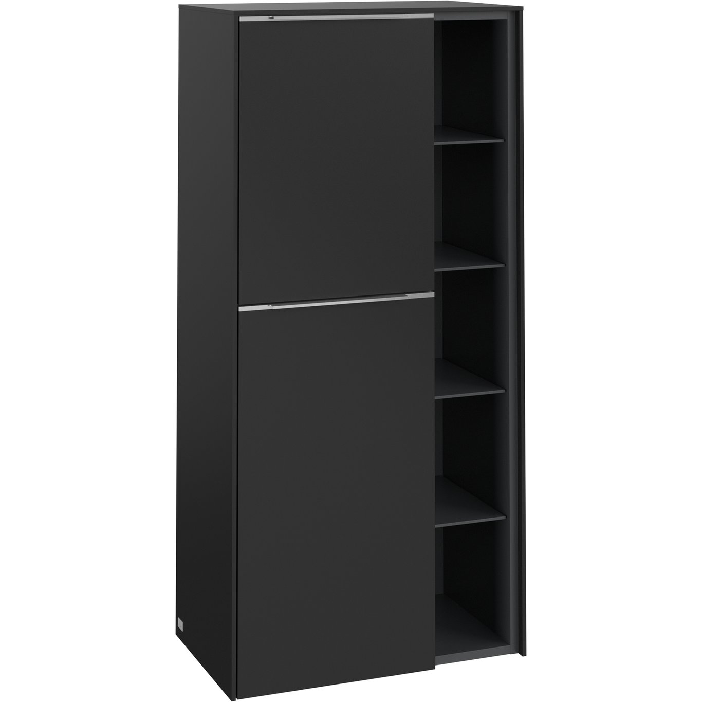 V&B SUBWAY 3.0 SIDESKAP 57X120 VENSTRE VOLCANO BLACK HÅNDTAK I KROM