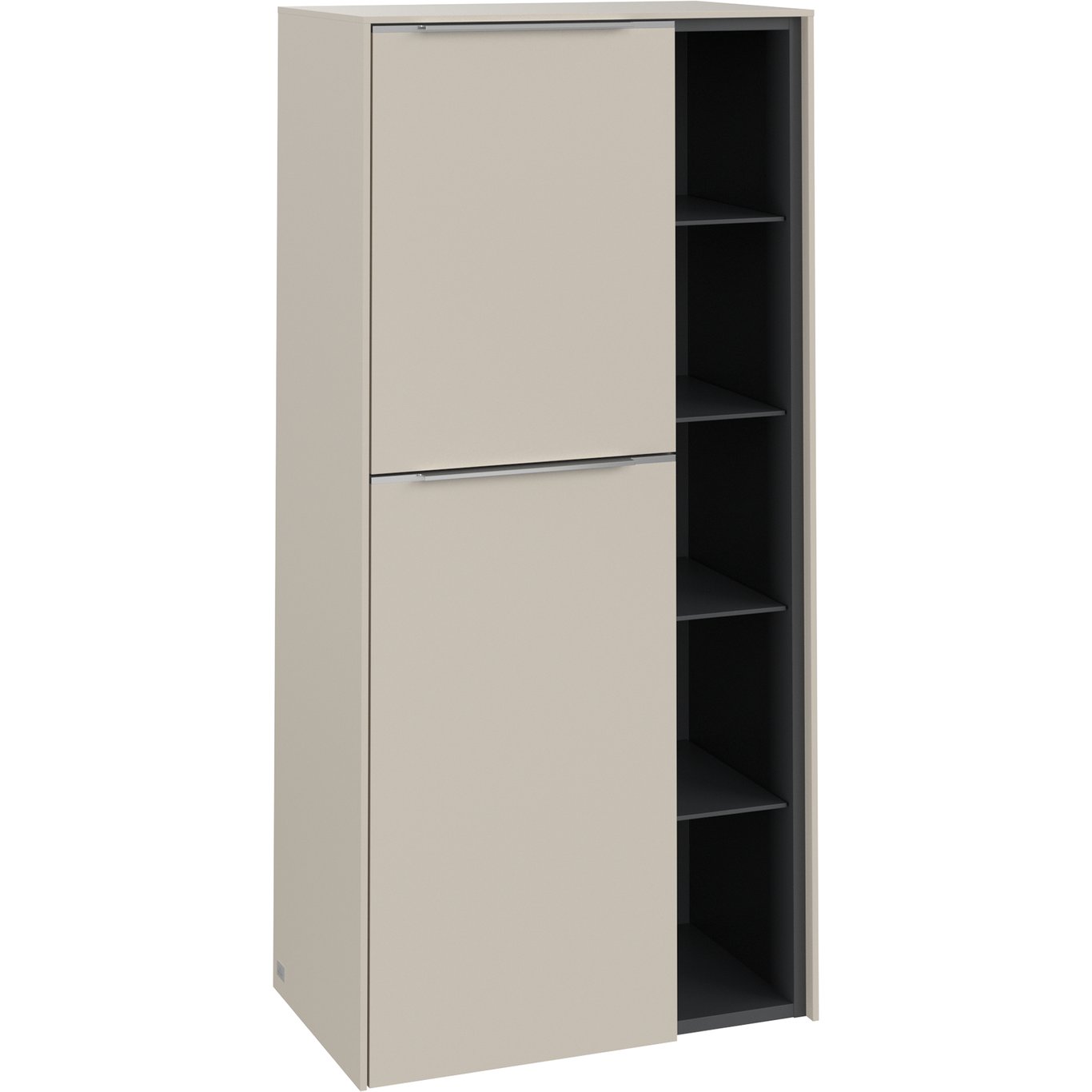 V&B SUBWAY 3.0 SIDESKAP 57X120 VENSTRE CASHMERE GREY HÅNDTAK I KROM