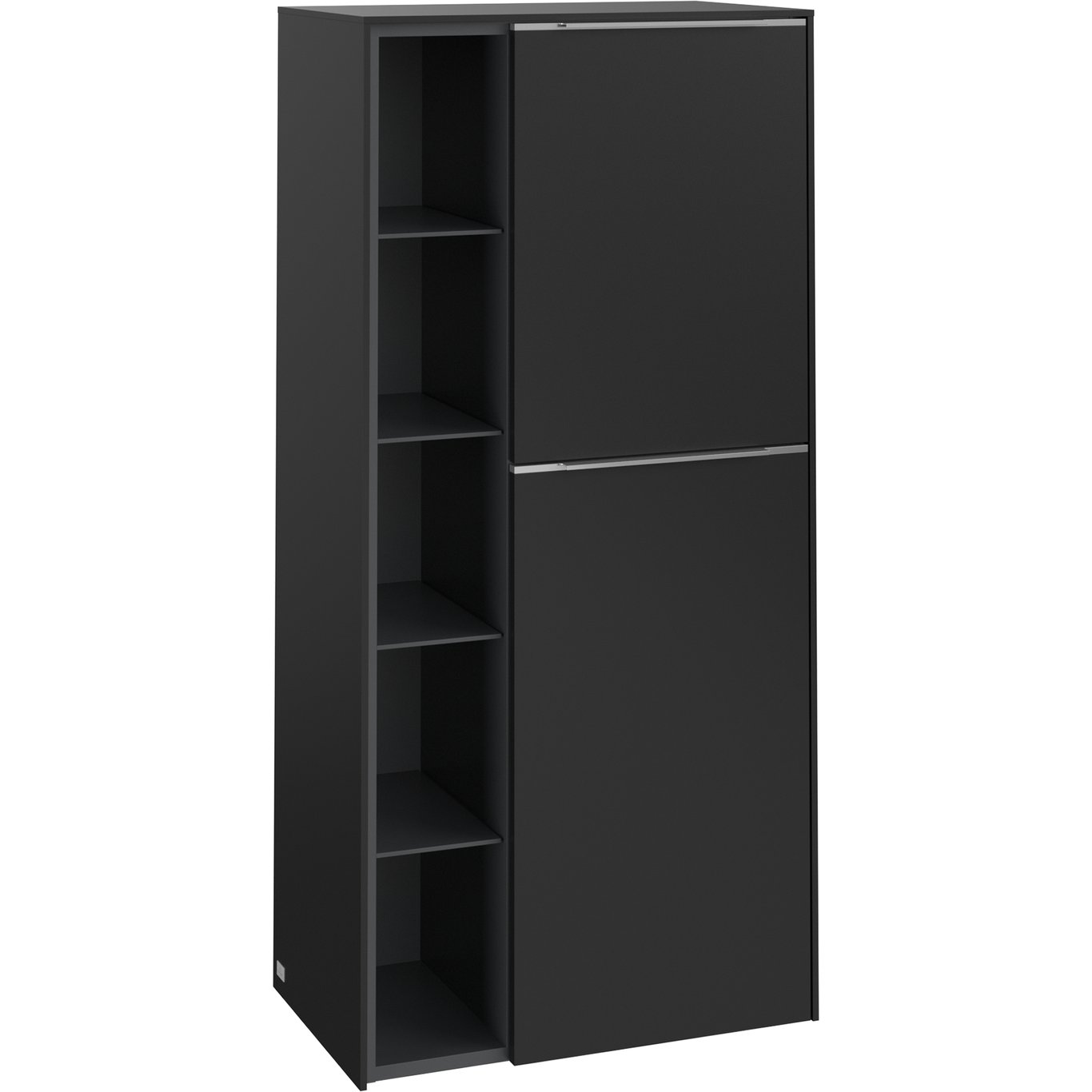 V&B SUBWAY 3.0 SIDESKAP 57X120 HØYRE VOLCANO BLACK HÅNDTAK I KROM