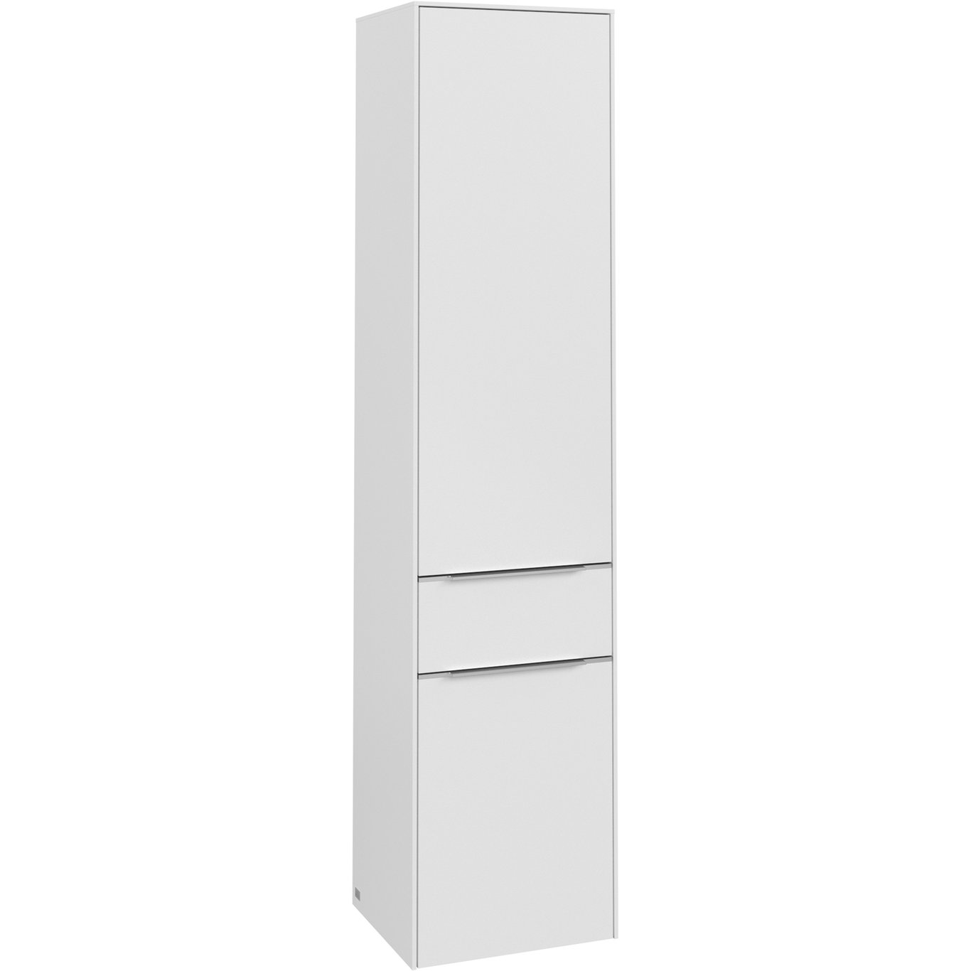 V&B SUBWAY 3.0 HØYSKAP 40X171 HØYRE 2 DØRER & SKUFF PURE WHITE HÅNDTAK I KROM