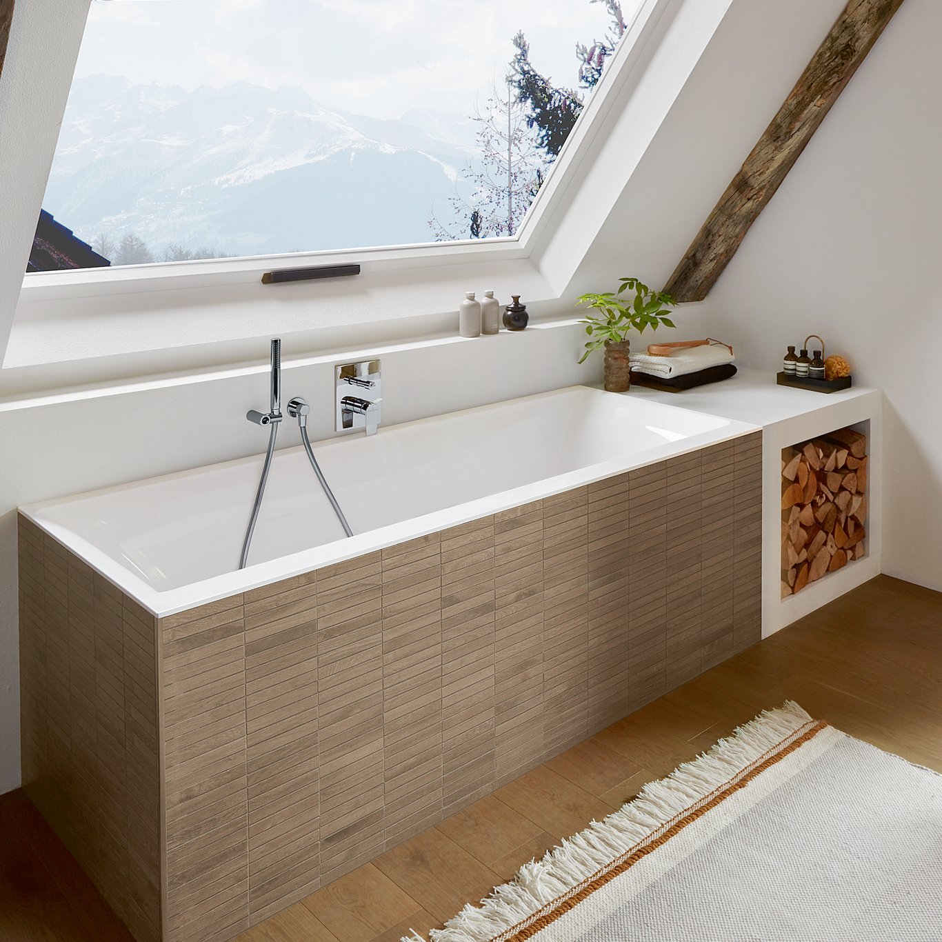 V&B SUBWAY 3.0 BADEKAR 180X80 FOR INNBYGGING HVIT ALPIN M/AVLØPSSETT I KROM/HVIT