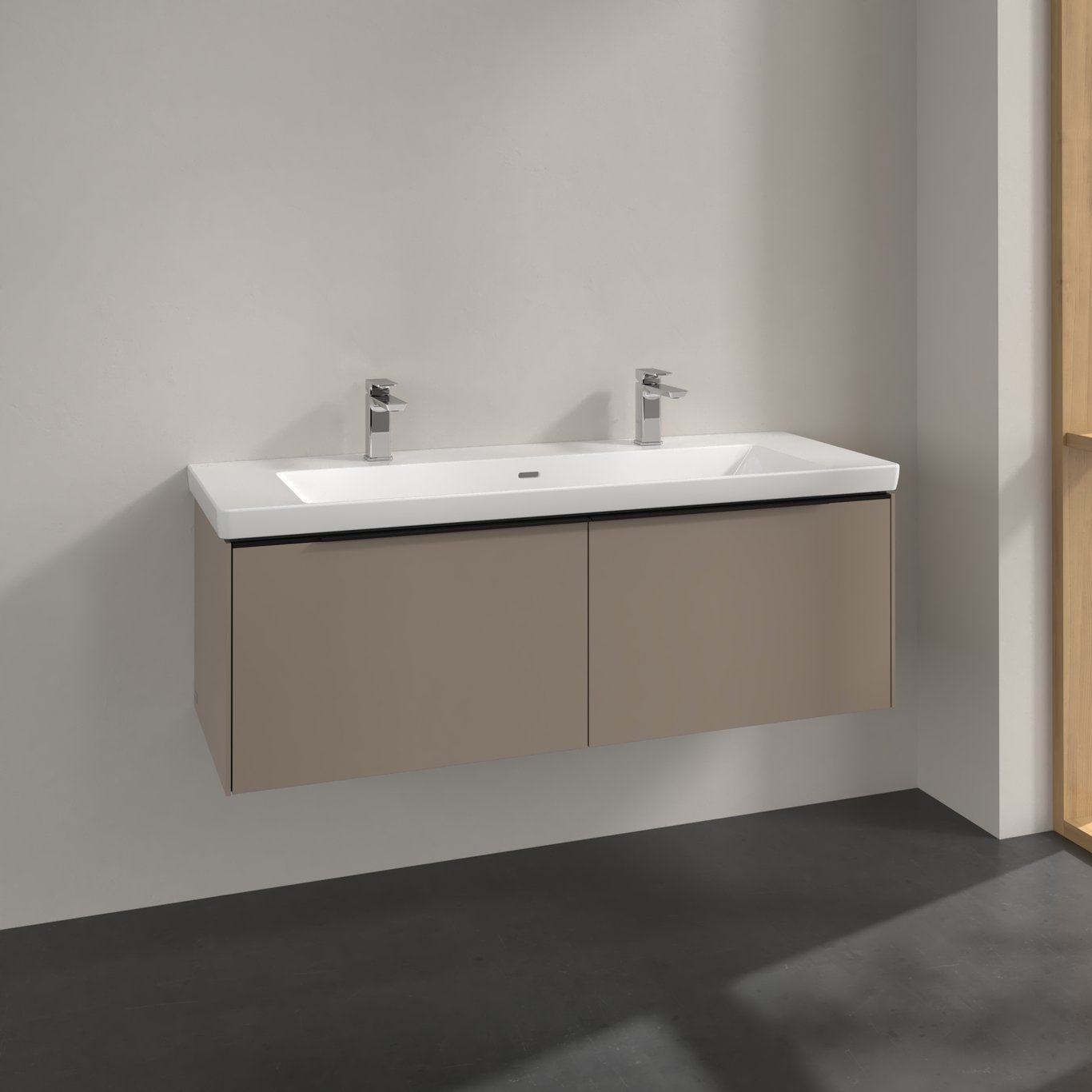 V&B SUBWAY 3.0 SERVANTSKAP 127X42 TAUPE HÅNDTAK I VOLCANO BLACK V&B SUBWAY 3.0 SERVANTSKAP 127X42 TAUPE HÅNDTAK I VOLCANO BLACK