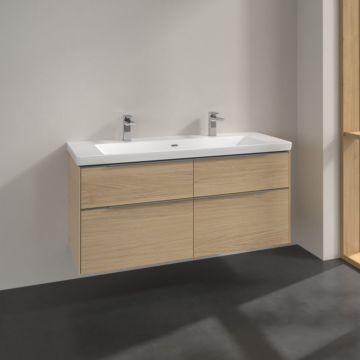 V&B SUBWAY 3.0 SERVANTSKAP 127X57 NORDIC OAK HÅNDTAK I KROM