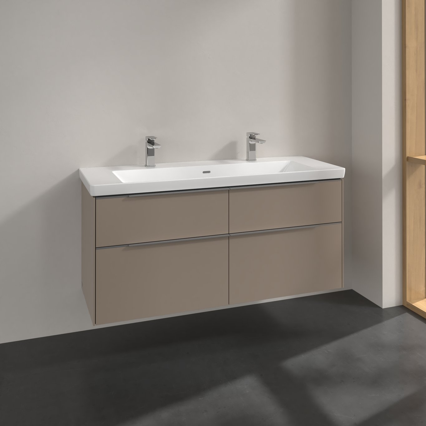 V&B SUBWAY 3.0 SERVANTSKAP 127X57 TAUPE HÅNDTAK I KROM