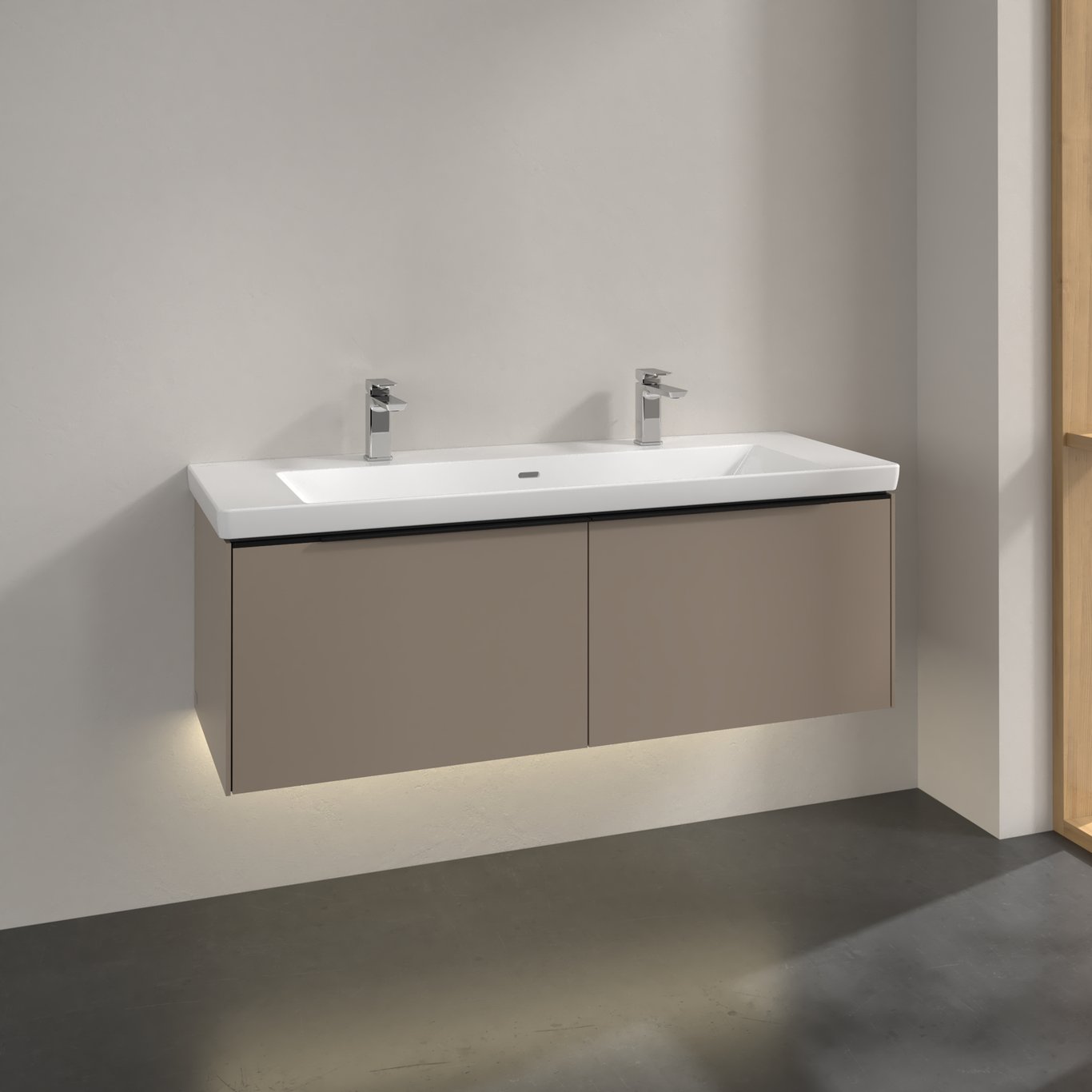 V&B SUBWAY 3.0 SERVANTSKAP 127X42 BLACK TAUPE M/LYS HÅNDTAK I VOLCANO V&B SUBWAY 3.0 SERVANTSKAP 127X42 BLACK TAUPE M/LYS HÅNDTAK I VOLCANO